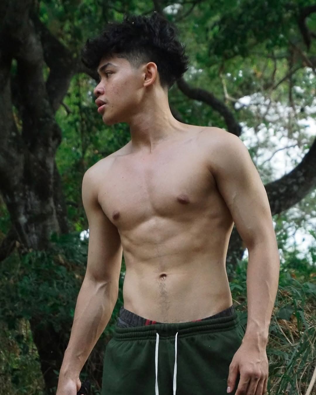 Physique shot in the forest