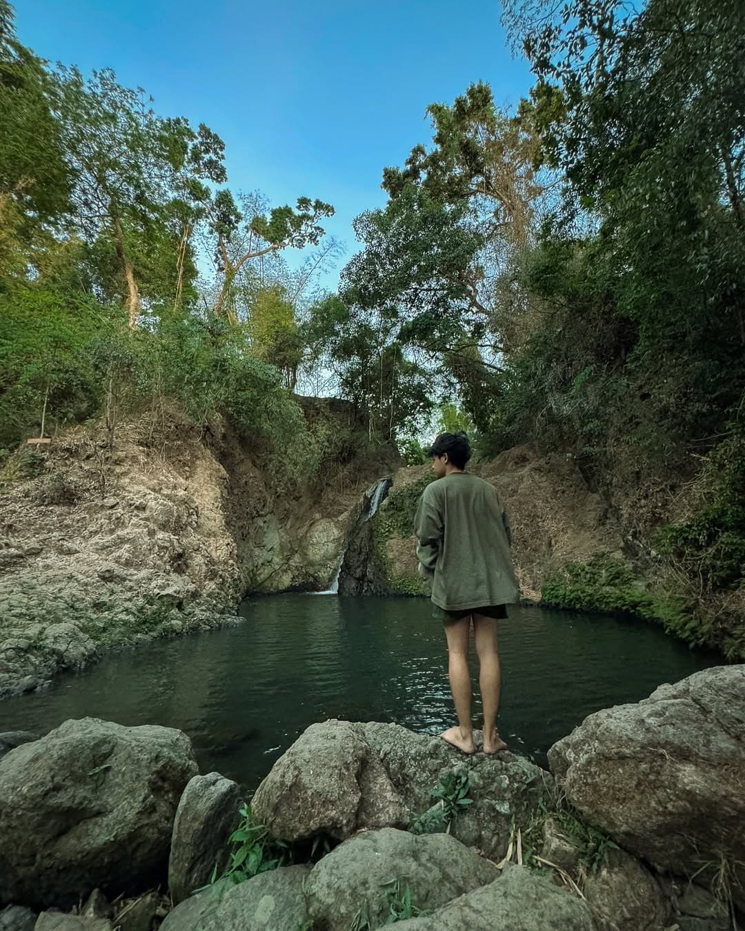 Standing at Utod river falls
