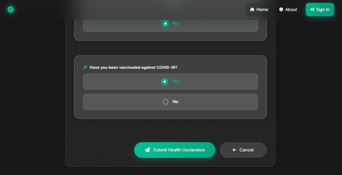 COVID-19 Health Declaration System screenshot 6